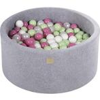 Lichtgrijze velvet ballenbak met 300 ballen (90x40 cm) vo..., Kinderen en Baby's, Speelgoed | Educatief en Creatief, Ophalen of Verzenden