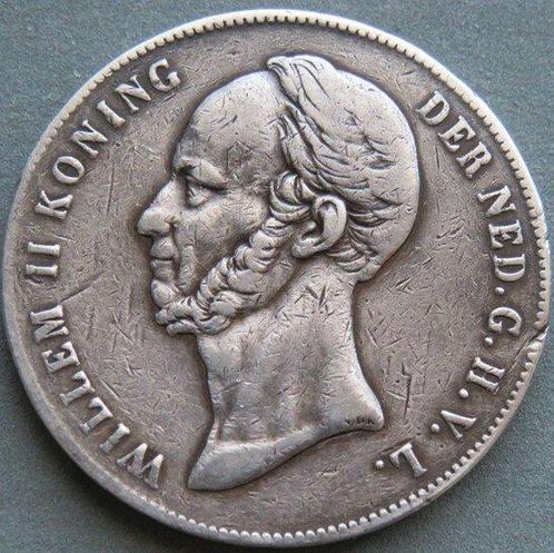 Nederland. Willem II. 2 1/2 Gulden 1847 (Zonder, Postzegels en Munten, Munten | Nederland