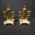 Kaarsenhouder (2) - Verguld brons - Mini kandelaars, Antiek en Kunst, Antiek | Klokken