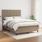 vidaXL Boxspring met matras stof taupe 140x190 cm, Verzenden, Stof, Nieuw, Tweepersoons