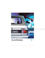 1990 VOLKSWAGEN GOLF CABRIOLET BROCHURE DUITS, Nieuw, Volkswagen, Author