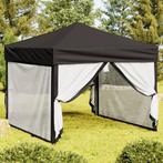 vidaXL Partytent inklapbaar met zijwanden 3x3 m zwart, Verzenden, Nieuw, Partytent