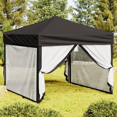 vidaXL Partytent inklapbaar met zijwanden 3x3 m zwart, Tuin en Terras, Partytenten, Partytent, Nieuw, Verzenden