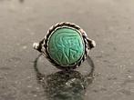 Zilver, Islamitische turkooisring gegraveerd met oud-achtige, Antiek en Kunst