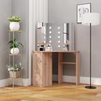 vidaXL Hoekkaptafel met LED 111x54x141,5 cm eikenkleurig, Huis en Inrichting, Verzenden, Nieuw
