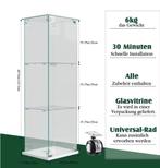 Glazen Vitrinekast met LED – 3 Planken en Slot, Wit, Huis en Inrichting, Kasten | Vitrinekasten, Verzenden, Nieuw