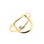 Gouden ring met halve cirkel (geelgoud, fantasie ring), Gebruikt, Overige kleuren, Ophalen of Verzenden, Kleiner dan 17