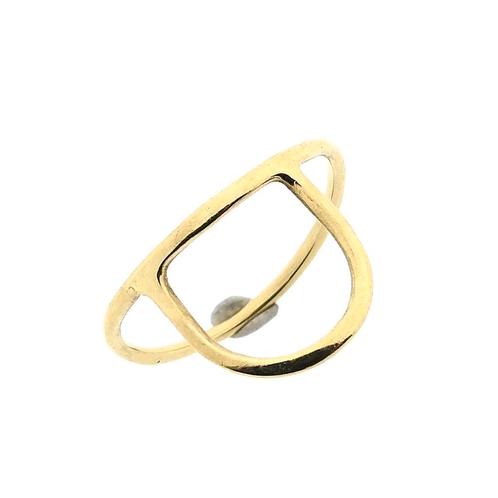 Gouden ring met halve cirkel (geelgoud, fantasie ring), Sieraden, Tassen en Uiterlijk, Ringen, Dame, Overige kleuren, Kleiner dan 17