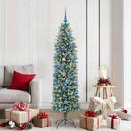 vidaXL Kunstmatige slanke kerstboom met 300 LED Groen en wit, Diversen, Kerst, Verzenden, Nieuw