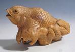 Chinese wortelhoutsnede van een karper (Yu ), Zuid-China,, Antiek en Kunst