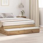 vidaXL Bedlades met lade artisanaal eikenkleurig 140 x 36,5, Verzenden, Nieuw, Hout, Minder dan 45 cm