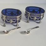 Zoutbakje (2) - Peper / zout vatjes - .900 zilver - 19th, Antiek en Kunst