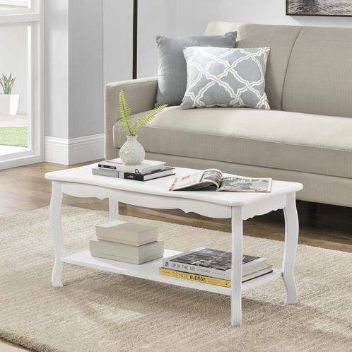 Salontafel Rome met 1 plank MDF en grenen 87,5x40x42 cm wit, Huis en Inrichting, Tafels | Salontafels, Nieuw, Verzenden