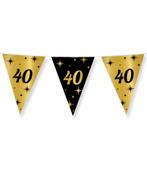 Vlaggenlijn 40 Jaar Goud Zwart 10m, Hobby en Vrije tijd, Feestartikelen, Nieuw, Verzenden