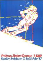 Niklaus Troxler - WELTCUP Slalom Damen 87 (cm 125 x 90) -, Antiek en Kunst