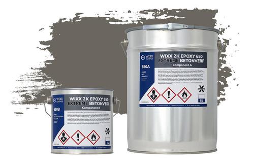 Wixx 2K Epoxy 650 Extreme Betoncoating RAL 7039 |, Doe-het-zelf en Verbouw, Verf, Beits en Lak, Verf, Grijs, Nieuw, 5 tot 10 liter