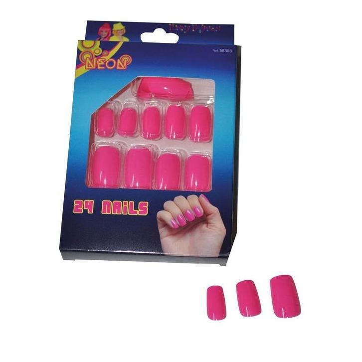 Nep nagel setje neon roze - Kunstnagels, Hobby en Vrije tijd, Feestartikelen, Ophalen of Verzenden