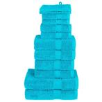 vidaXL 12-delige Handdoekenset SOLUND 600 g/m² turquoise, Verzenden, Nieuw, Blauw