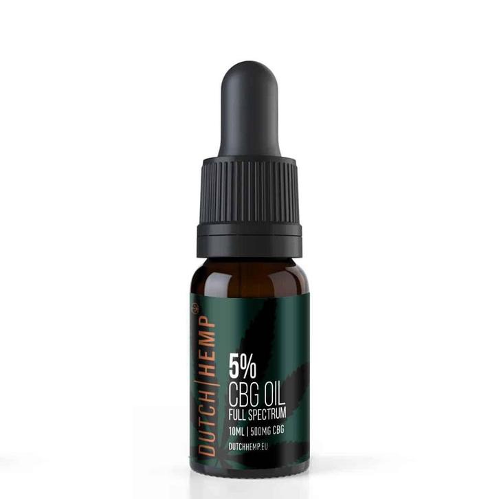 Dutch Hemp CBG olie full spectrum 5% 10 ml 500 mg CBG, Sport en Fitness, Gezondheidsproducten en Wellness, Nieuw, Verzenden