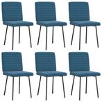vidaXL Eetkamerstoelen 6 st fluweel blauw, Huis en Inrichting, Stoelen, Verzenden, Nieuw, Blauw