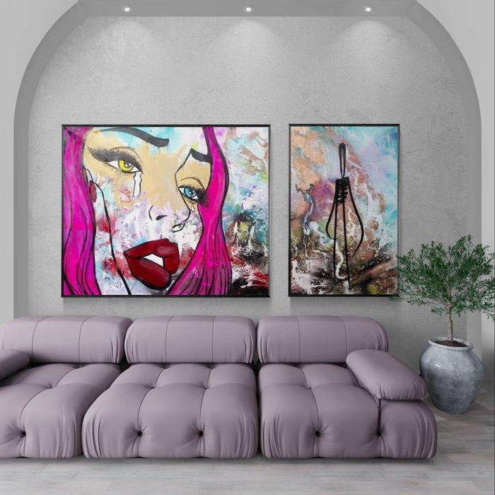 RAM - Divine Muse - Distance is only a Feeling - Diptych, Antiek en Kunst, Kunst | Schilderijen | Modern