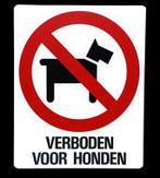 Kunststof aanduidingsbord verboden voor honden, Ophalen of Verzenden, Nieuw