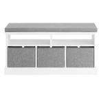 Schoenenkast met Zitkussen en 3 Opbergmanden, Verzenden, Nieuw