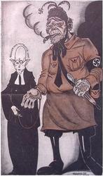 Spotprent over de rechtzaak van de Rijksdagbrand (Lithos), Antiek en Kunst, Verzenden