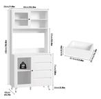 Hoge Keukenkast 80×40×180 cm met Glazen Deuren en 4 Lades, Verzenden, Nieuw