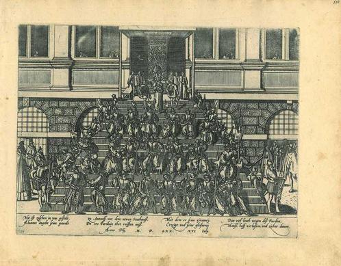 Historische prent van Antwerp, Antiek en Kunst, Kunst | Etsen en Gravures