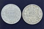 Engeland. George V. 6 Pence 1907 en 1910, 2 verschillende, Postzegels en Munten, Munten | Europa | Niet-Euromunten