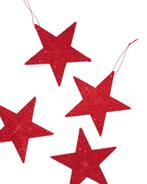 HEMA Kersthangers ster glitter rood - 4 stuks, Diversen, Kerst, Verzenden, Nieuw
