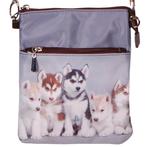 Schoudertasje huskies NIEUW, Sieraden, Tassen en Uiterlijk, Ophalen of Verzenden, Nieuw, Bruin