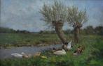 Constant Artz (1870-1951) - Eenden en een woerd met kuikens, Antiek en Kunst