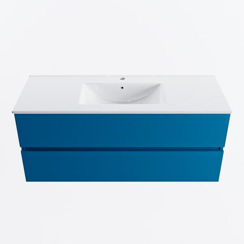 MONDIAZ VICA 120cm badmeubel onderkast Jeans 2 lades., Doe-het-zelf en Verbouw, Sanitair, Bad, Nieuw, Ophalen of Verzenden