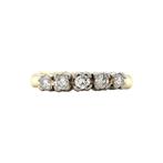 Gouden rijring met diamant 14 karaat, Sieraden, Tassen en Uiterlijk, Ringen, Verzenden, Zo goed als nieuw, Wit, Goud
