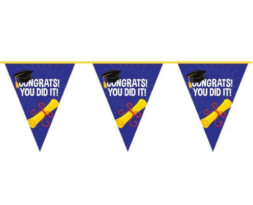 Geslaagd Slingers Congrats 10m, Hobby en Vrije tijd, Feestartikelen, Nieuw, Verzenden