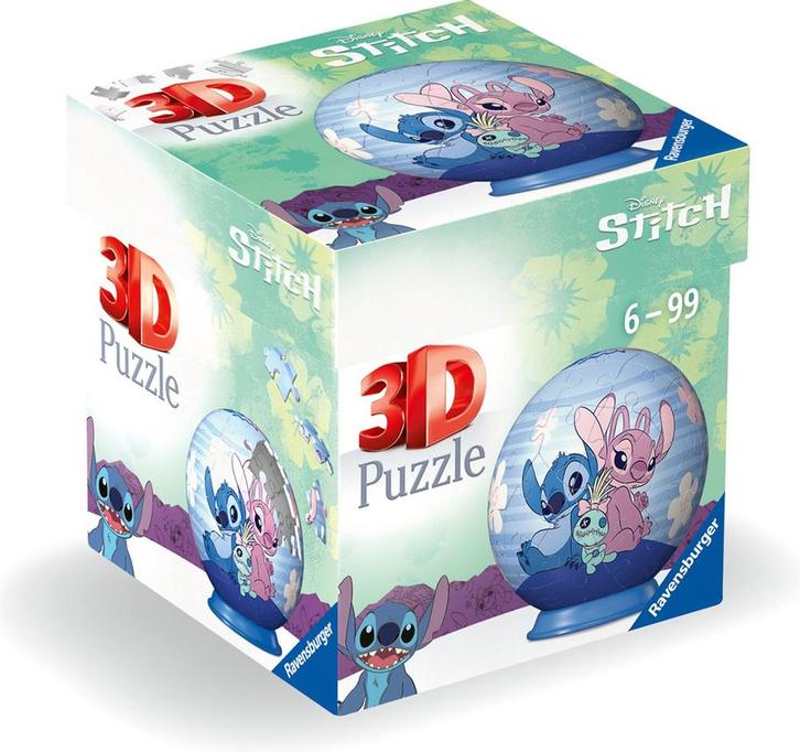 Disney Stitch, Angel and Scrump 3D Puzzelbal (55 stukjes) |, Hobby en Vrije tijd, Denksport en Puzzels, Nieuw, Verzenden