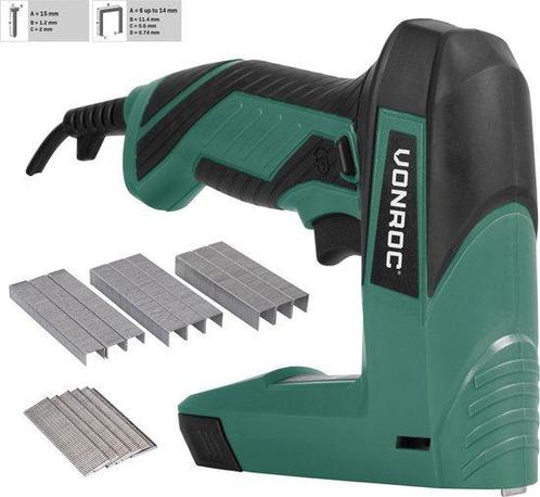 Tweedekans | VONROC Elektrische Tacker – Complete set Incl., Doe-het-zelf en Verbouw, Gereedschap | Overige machines, Zo goed als nieuw