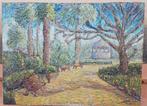 École pointilliste (XX) - Le jardin verd - NO RESERVE, Antiek en Kunst, Kunst | Schilderijen | Klassiek