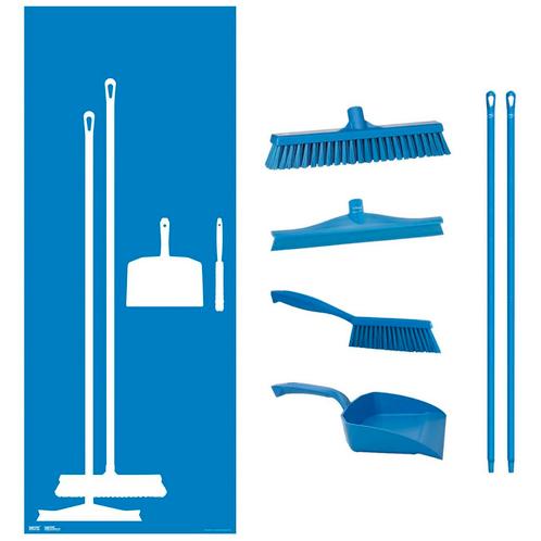 Schaduwbord Blauw 200x80 cm incl. 6 Schoonmaakmaterialen, Zakelijke goederen, Kantoor en Winkelinrichting | Magazijn, Stelling en Opslag