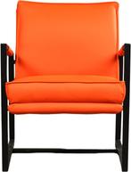 Oranje leren industriële design stoels - Toledo Leer Orange, Huis en Inrichting, Fauteuils, Nieuw, Leer, Ophalen of Verzenden
