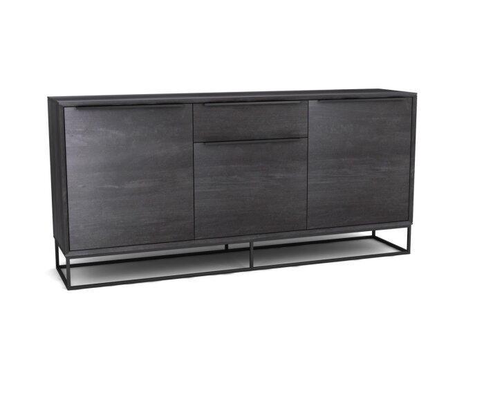 Dressoir Lyon | Zwart mangohout | 180 cm en 215 cm-180 cm, Huis en Inrichting, Kasten | Dressoirs, Nieuw, Ophalen of Verzenden