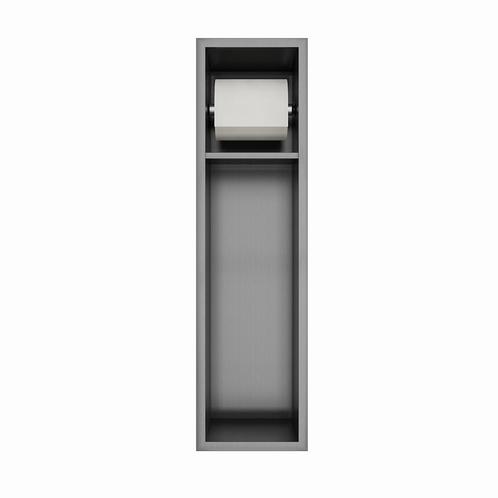 Inbouw toiletrolhouder-closetborstel houder gun metal zonder, Doe-het-zelf en Verbouw, Sanitair, Verzenden