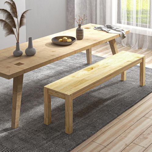 3-zitsbank - Rustieke hout - Keuken - Natuurlijke kleur, Huis en Inrichting, Banken | Bankstellen, Nieuw, Stof, Ophalen of Verzenden