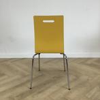 kantinestoel / stapelstoel, geel - chroom, Huis en Inrichting, Stoelen, Ophalen of Verzenden, Gebruikt, Eén