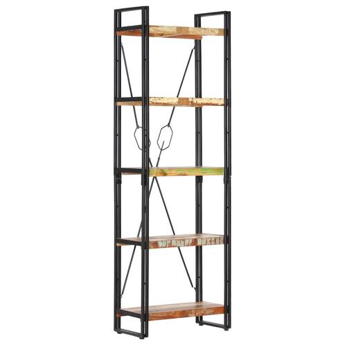 vidaXL Boekenkast met 5 schappen 60x30x180 cm massief, Huis en Inrichting, Kasten | Boekenkasten, 25 tot 50 cm, Nieuw, Overige houtsoorten
