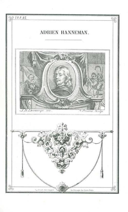 Portrait of Adriaen Hanneman, Antiek en Kunst, Kunst | Etsen en Gravures