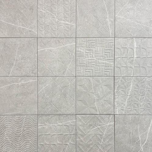 Wandtegel shetland decor licht grijs 15x15 op=op wandtegel, Doe-het-zelf en Verbouw, Tegels, Wandtegels, Nieuw, 10 m² of meer