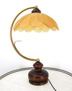 Grande lampe Cottagecore Marguerite en pâte de verre et bois, Antiek en Kunst